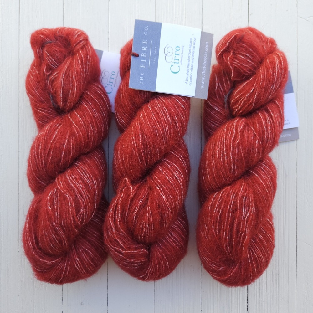 The Fibre Co Cirro Infrared 260 Suri Alpaca Merino Cotton Sport Weight Yarn 3pcs
